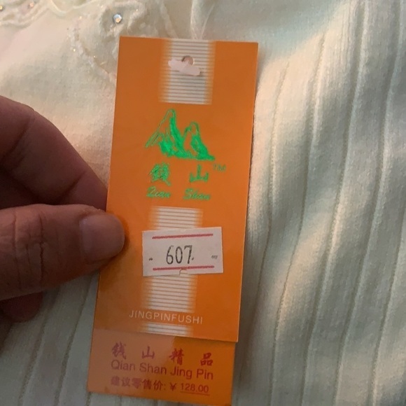 Vintage🧚♀️Lace-Panelled sequins long sleeve roll neck sweater size 8 - Picture 9 of 10